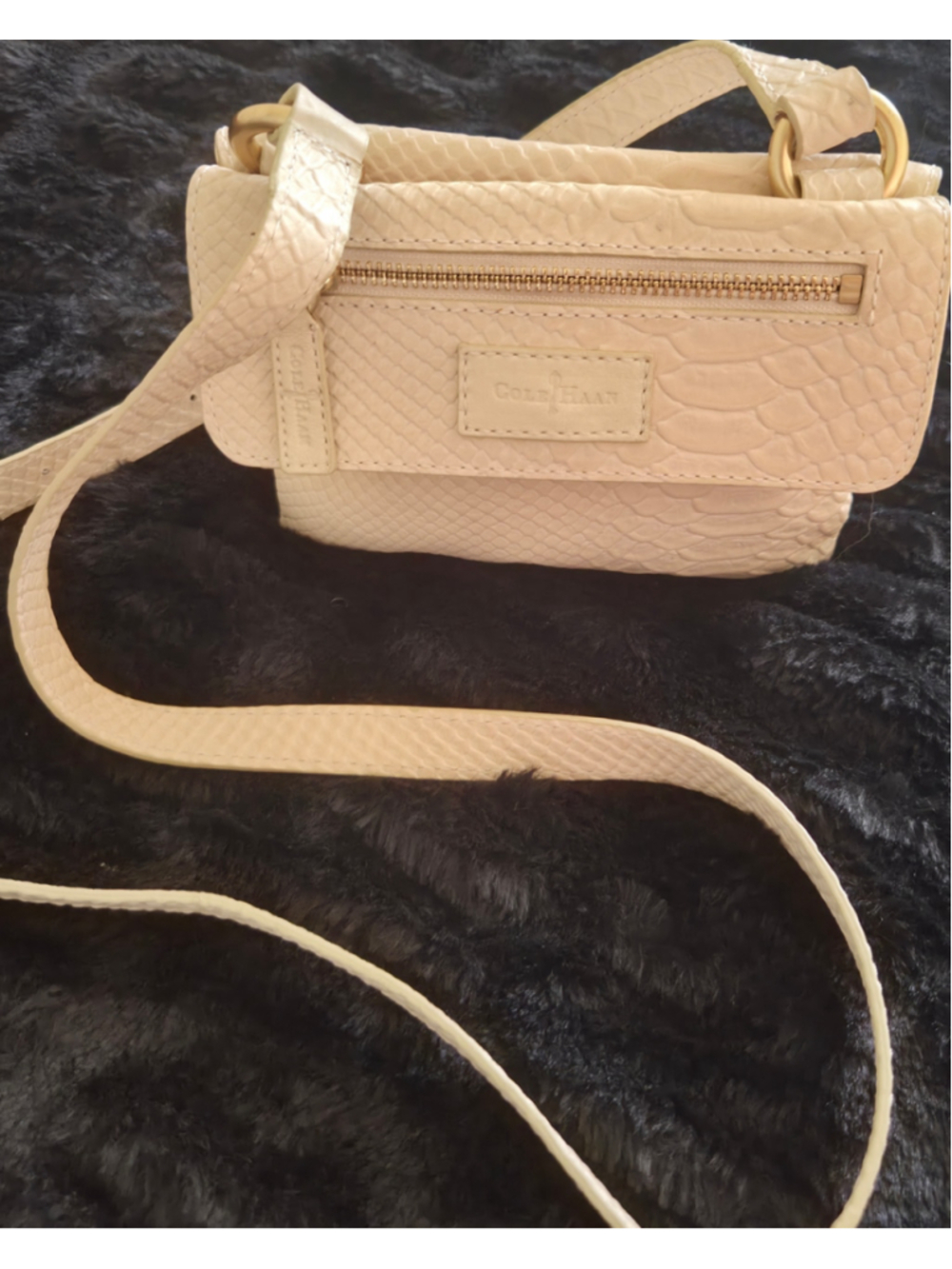 Cole Haan Ivory Leather Bag Quiet Luxury Old Money Y2K Exotic Shoulder Purse